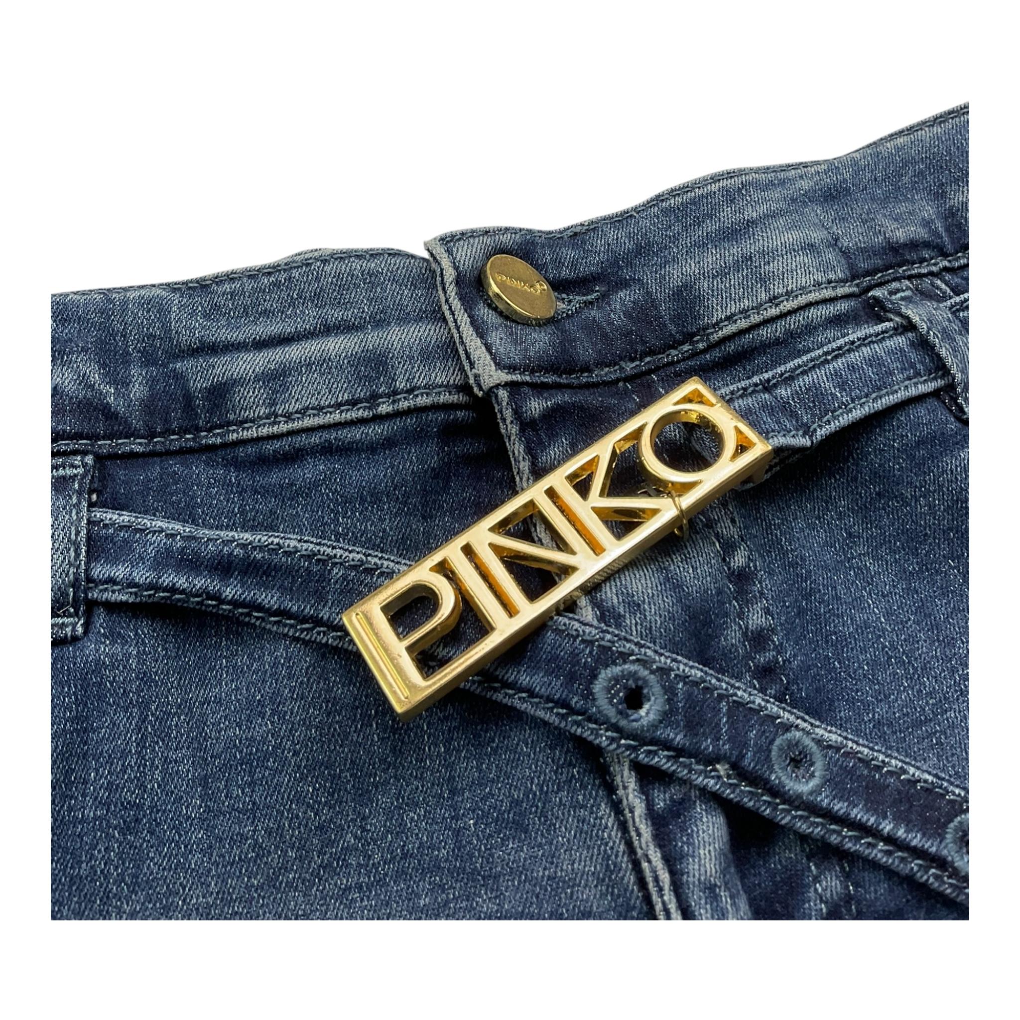 PINKO short in denim tinta unita con girovita regolabile Blu per Bambina F4PIJGST112 BLU PINKO 