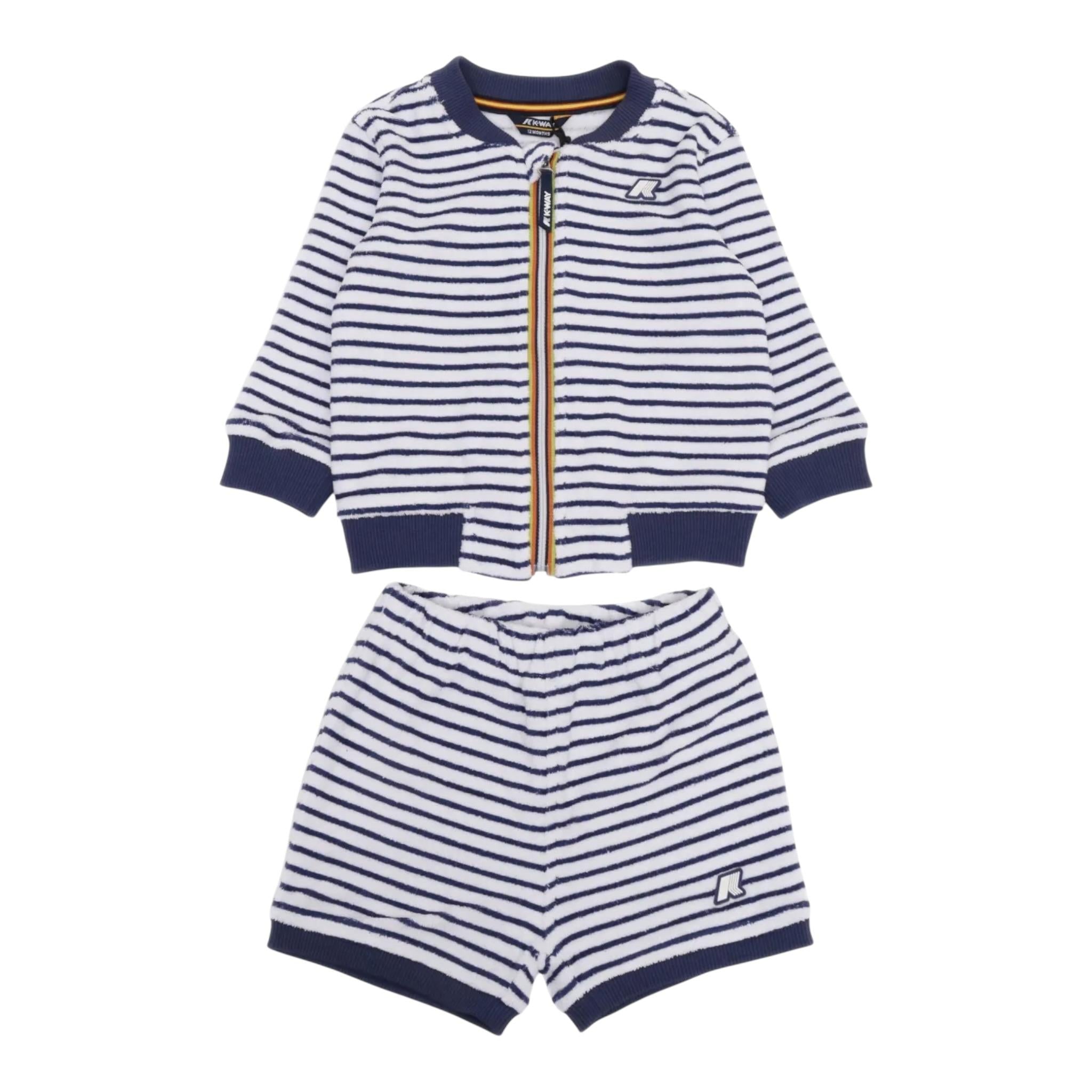 K-Way Completo 2 Pezzi Felpa-Bermuda per Neonato K4124WW BIANCO K-WAY 