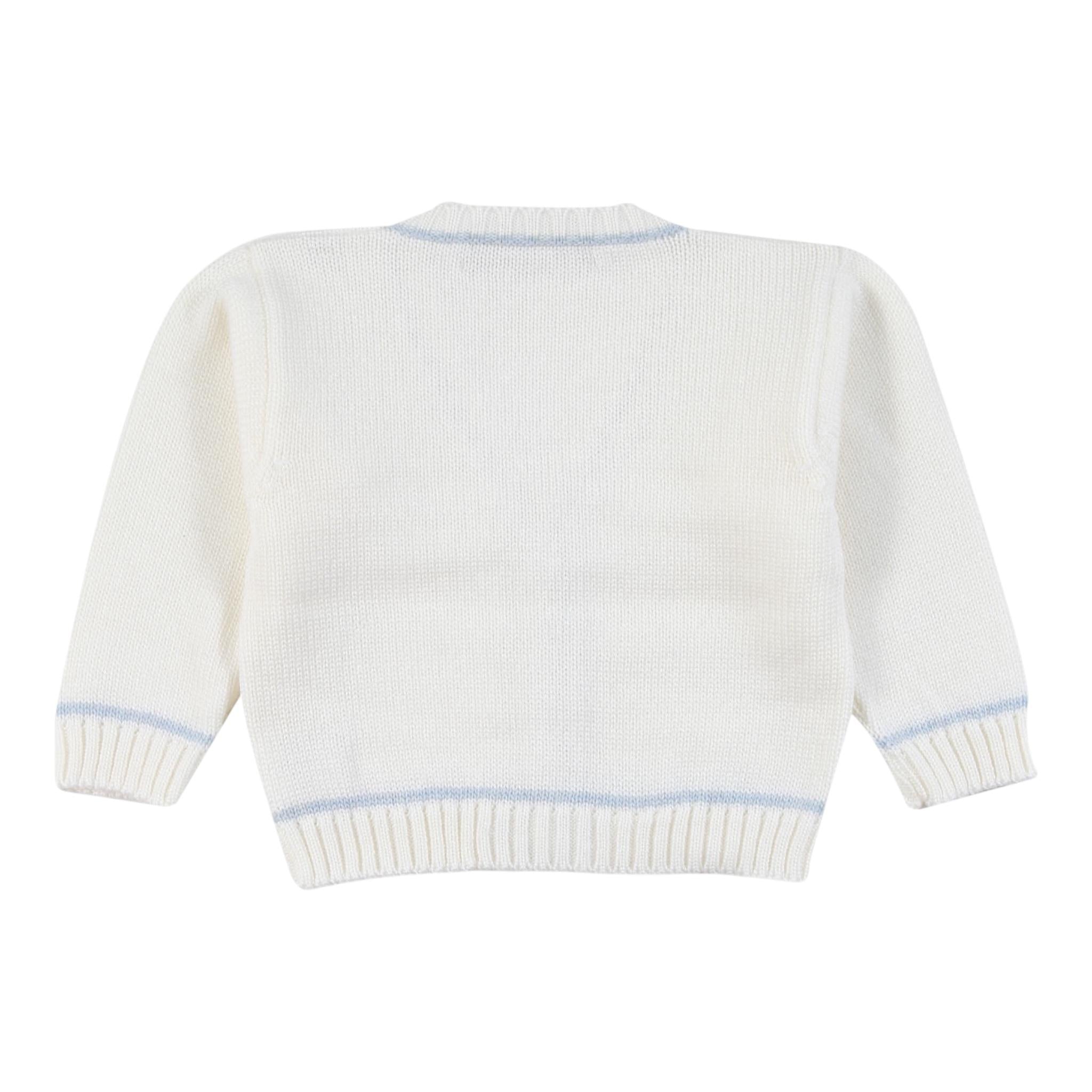 LA STUPENDERIA cardigan tinta unita con profili in contrasto Panna per Neonata WCCR61 PANNA LA STUPENDERIA 