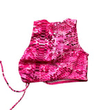 4Giveness Top Solid Color With Fuchsia Pattern For Girls