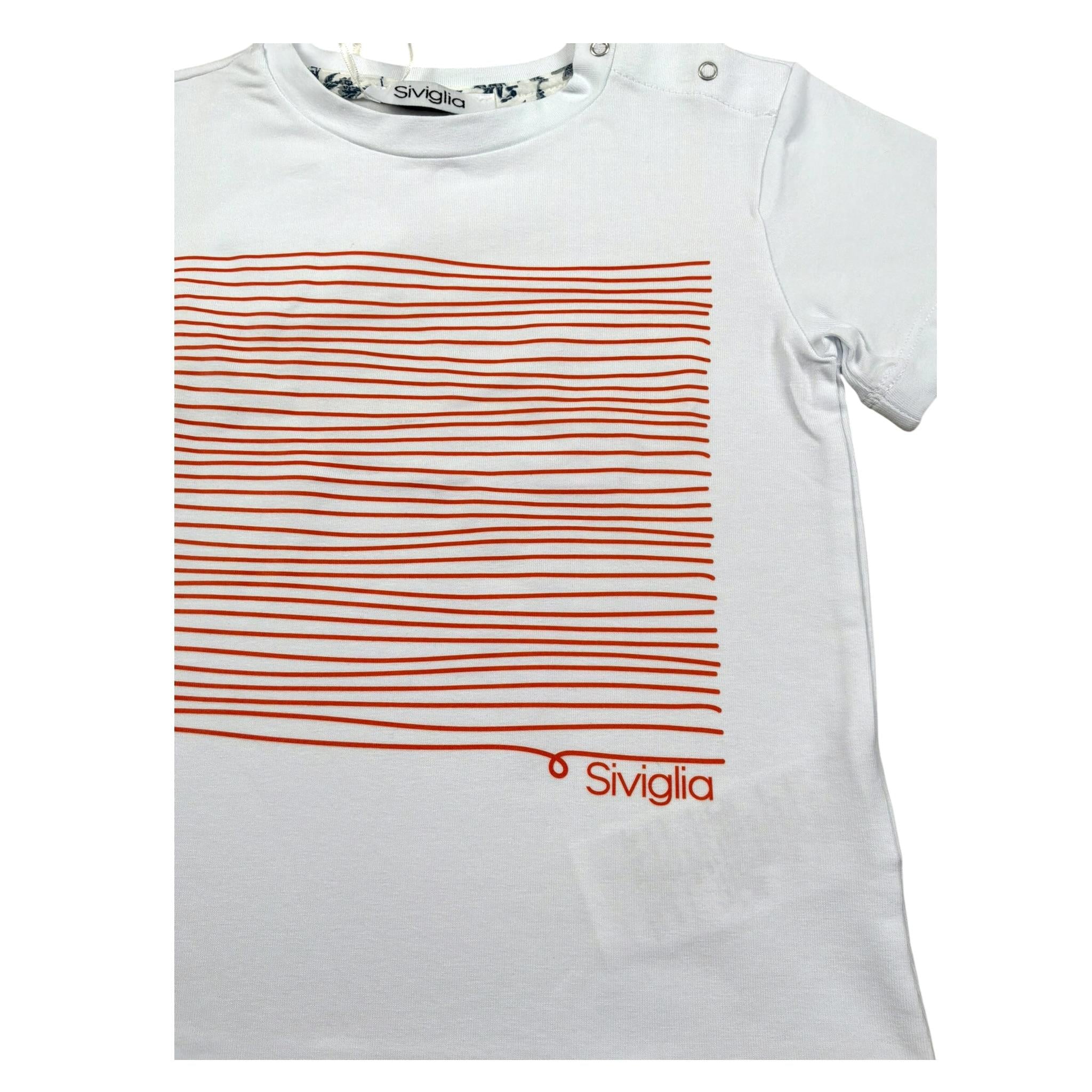 Siviglia T-Shirt Girocollo Tinta Unita con Stampa per Bambino SVNTS17283J BIANCO SIVIGLIA 