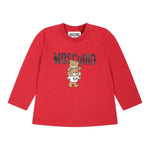 MOSCHINO shirt girocollo tinta unita cn stampa in contrasto Rosso per Neonato MMO00R ROSSO MOSCHINO 