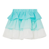 Liu Jo Two-Tone Skirt With Elastic Waist And Ruffles Aqua Green For Girls
