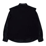 MAISON MARGIELA camicia manica lunga tinta unita con logo Nero per Bambino M60657 NERO MAISON MARGIELA 
