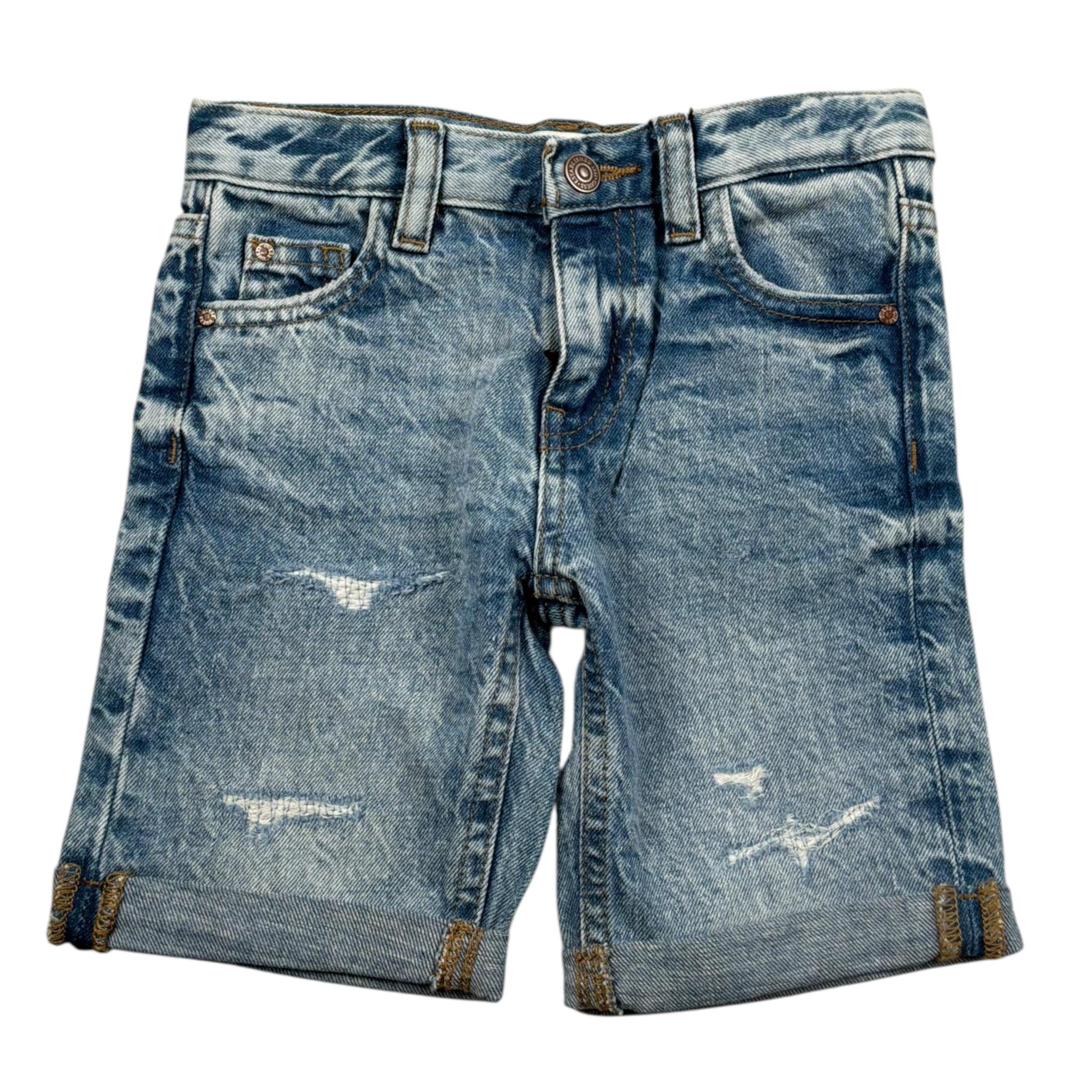 Guess Bermuda In Denim Tinta Unita con Girovita Regolabile per Neonato N5GD00D41E0XX AZZURRO GUESS 