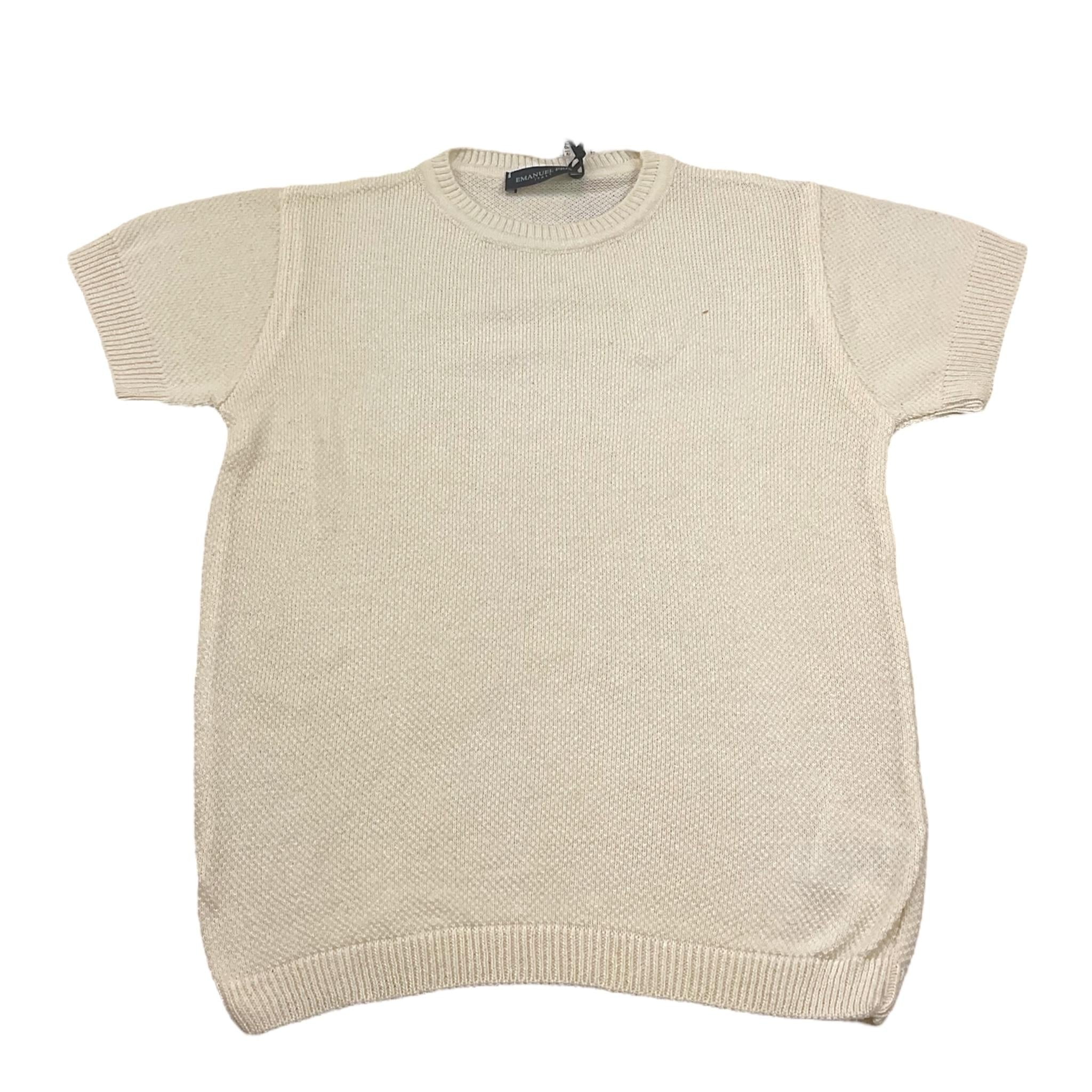 Emanuel Pris T-Shirt In Maglia Mezza Manica Tinta Unita per Bambino ETS3143R PANNA EMANUEL PRIS 