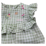 Le Bebe Pagliaccetto Mezza Manica Fantasia Quadretti per Neonata LBG6242 VERDE LE BEBE 