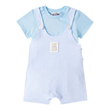 Moschino Completo 2 Pezzi T-Shirt-Salopette per Neonato MUG01I AZZURRO MOSCHINO 