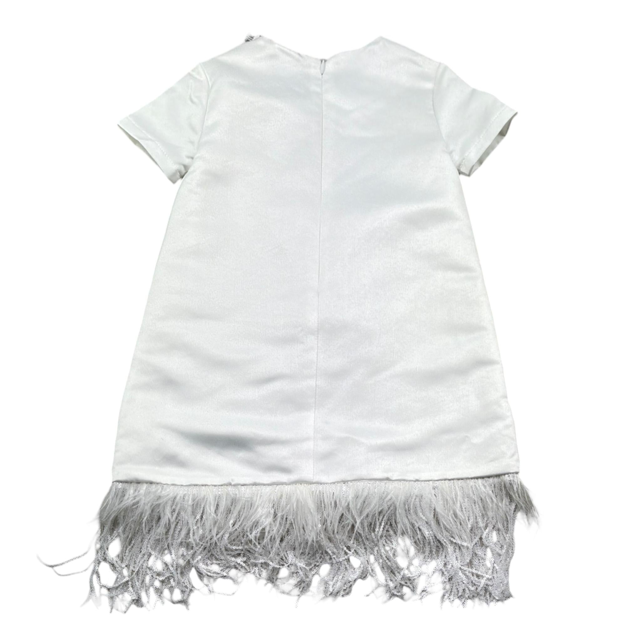 Trussardi Abito Tinta Unita con Paillettes per Bambina TGP26082VE BIANCO TRUSSARDI 