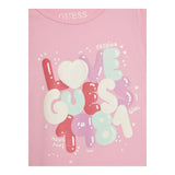 Guess T-Shirt Girocollo Tinta Unita con Logo per Bambina K5GI15K6YW4 ROSA GUESS 