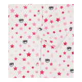 Chiara Long Sleeve Onesie Solid Color With Stars And Eyes Prints White For Newborn