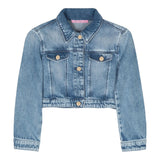 Miss Blumarine Giubbino In Denim Tinta Unita per Bambina IA4040 BLU MISS BLUMARINE 