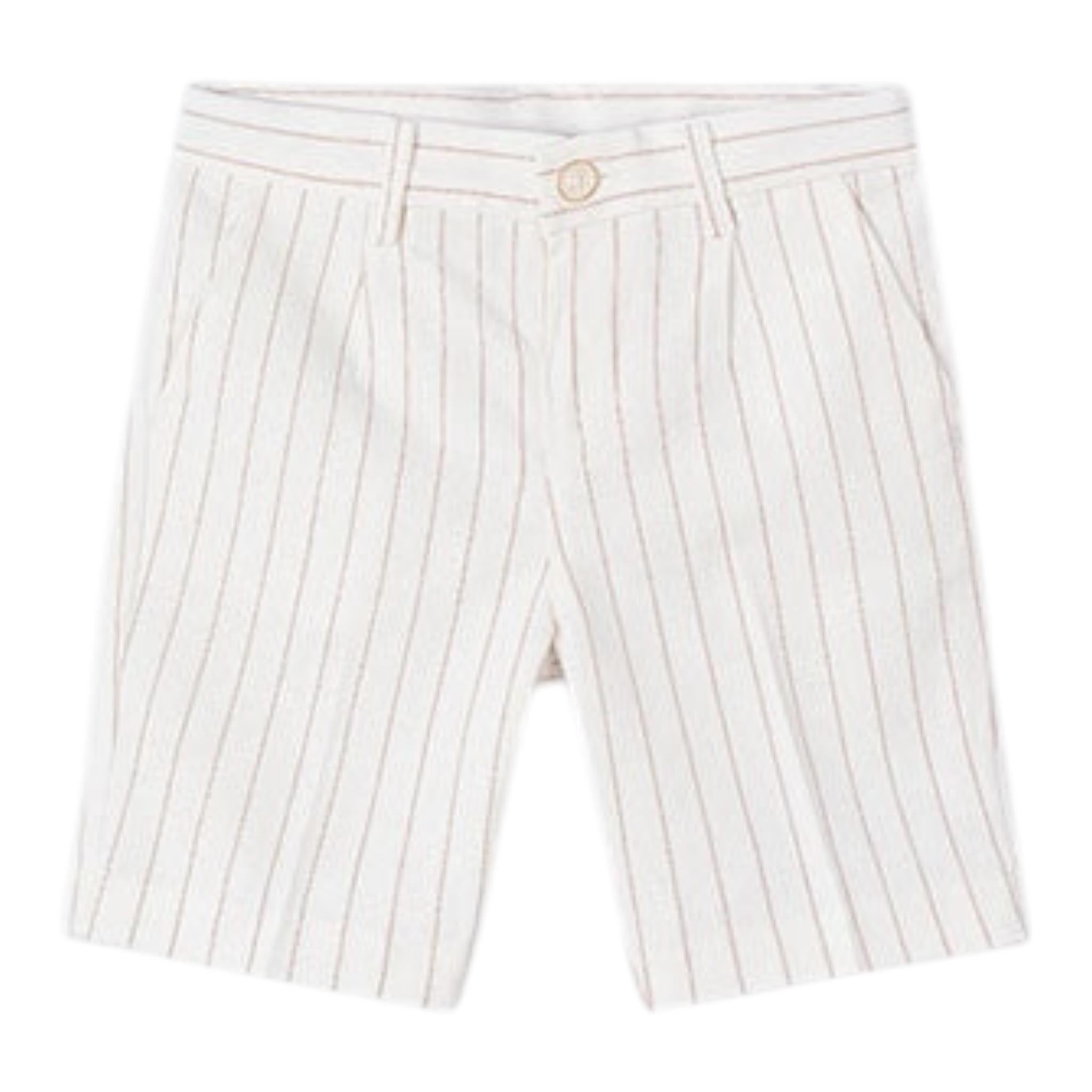 Mayoral Bermuda Tinta Unita con Fantasia A Righe per Bambino 3217 BIANCO MAYORAL 