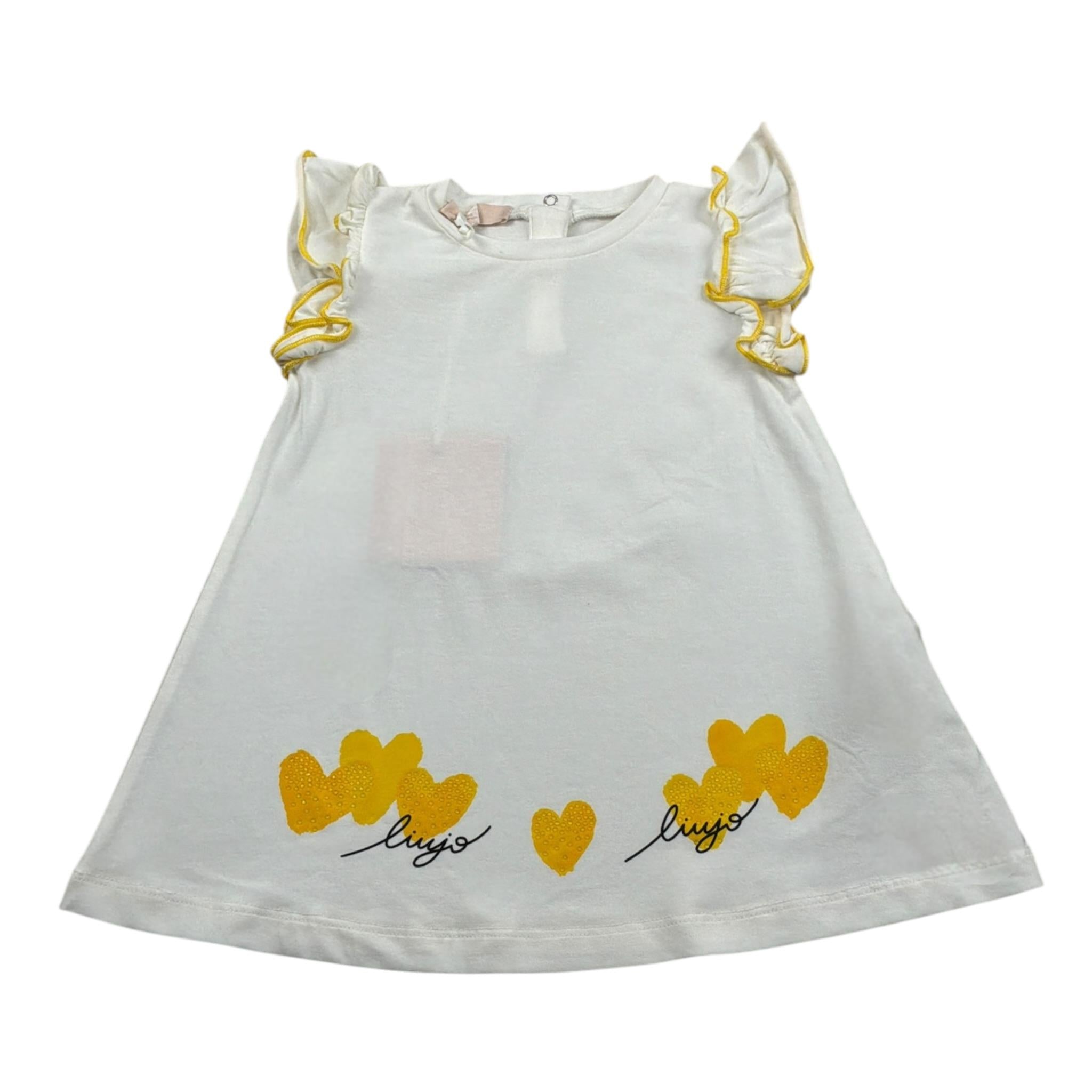 Liu Jo Abito Giromanica tinta unita con Ricami Bianco per Neonata KA3187 BIANCO LIU JO 