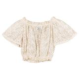 Dixie Top Half Sleeve Solid Color Lace Beige Sangallo For Girls