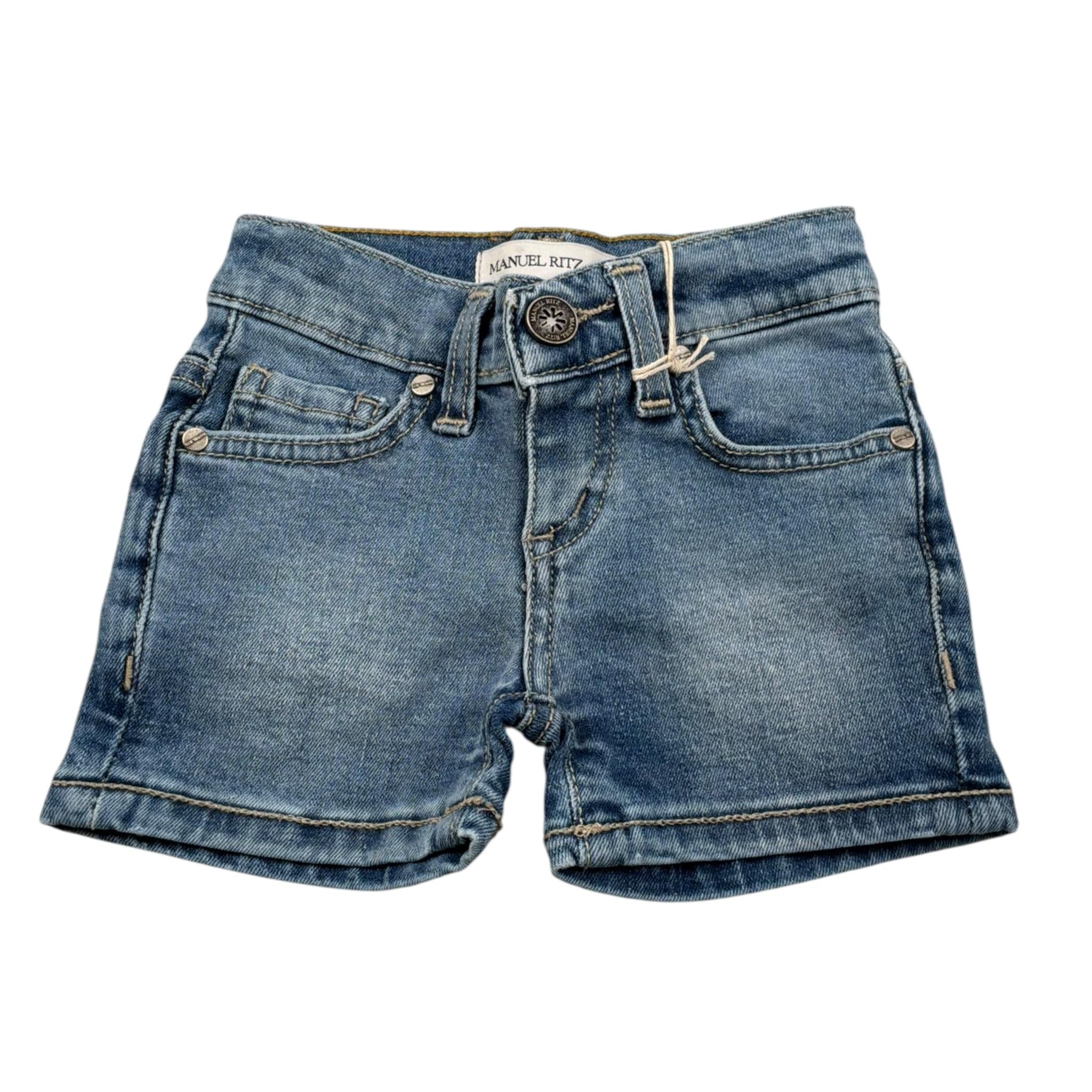Manuel Ritz Bermuda In Denim Tinta Unita per Neonato MR2406 AZZURRO MANUEL RITZ 