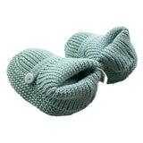 Little Bear Two-Tone Aqua Green Baby Booties