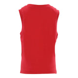 Diesel Solid Color Crew Neck Tank Top With Contrast Logo Print Red For Boys