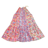 Philosophy Solid Color Dress With Pink Flower Pattern For Girls