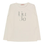 Liu Jo Shirt Girocollo Tinta Unita con Stampa Brillantinata per Bambina GF4093 BIANCO LIU JO 