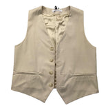 Paolo Pecora Solid Color Vest With Beige Buttons For Boys
