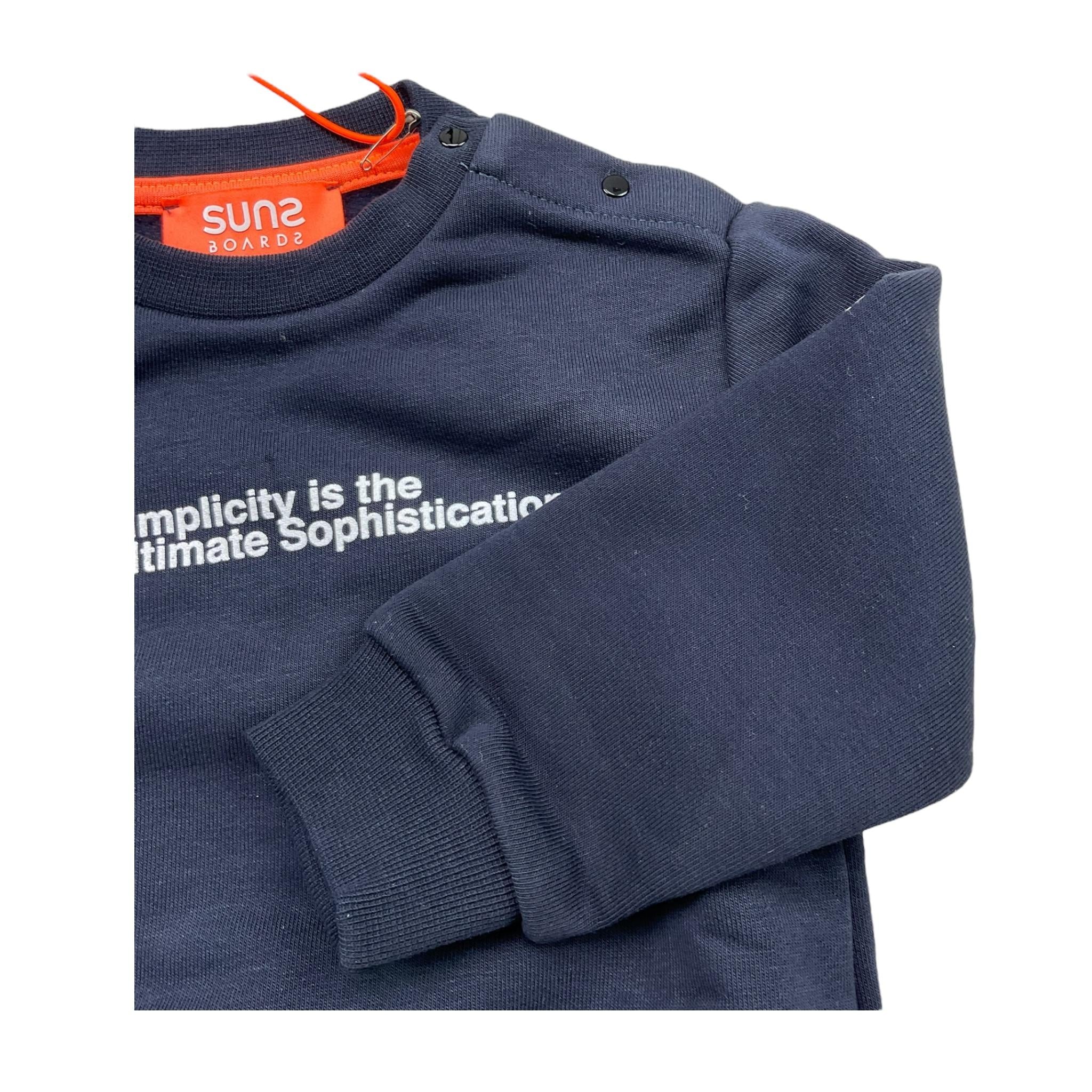 SUNS  completo 2 pezzi felpa-pantalone tinta unita Blu per Neonato COMS5303UB BLU SUNS 