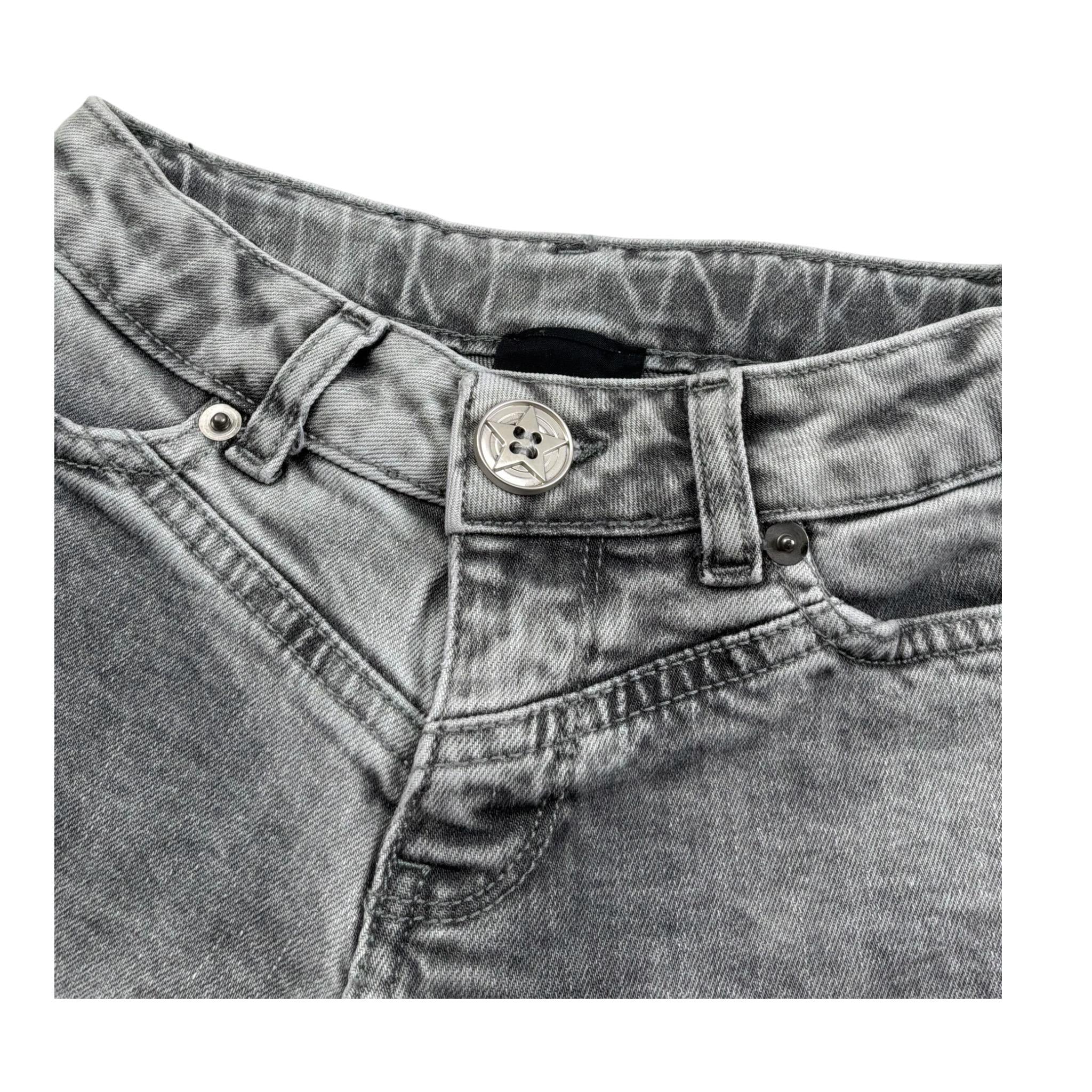 Marc Ellis Short In Denim Tinta Unita per Bambina JMJS00090 GRIGIO MARC ELLIS 