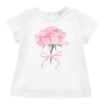 Monnalisa T-Shirt Girocollo con Stampa Tinta Unita per Neonata 39E602 BIANCO MONNALISA 