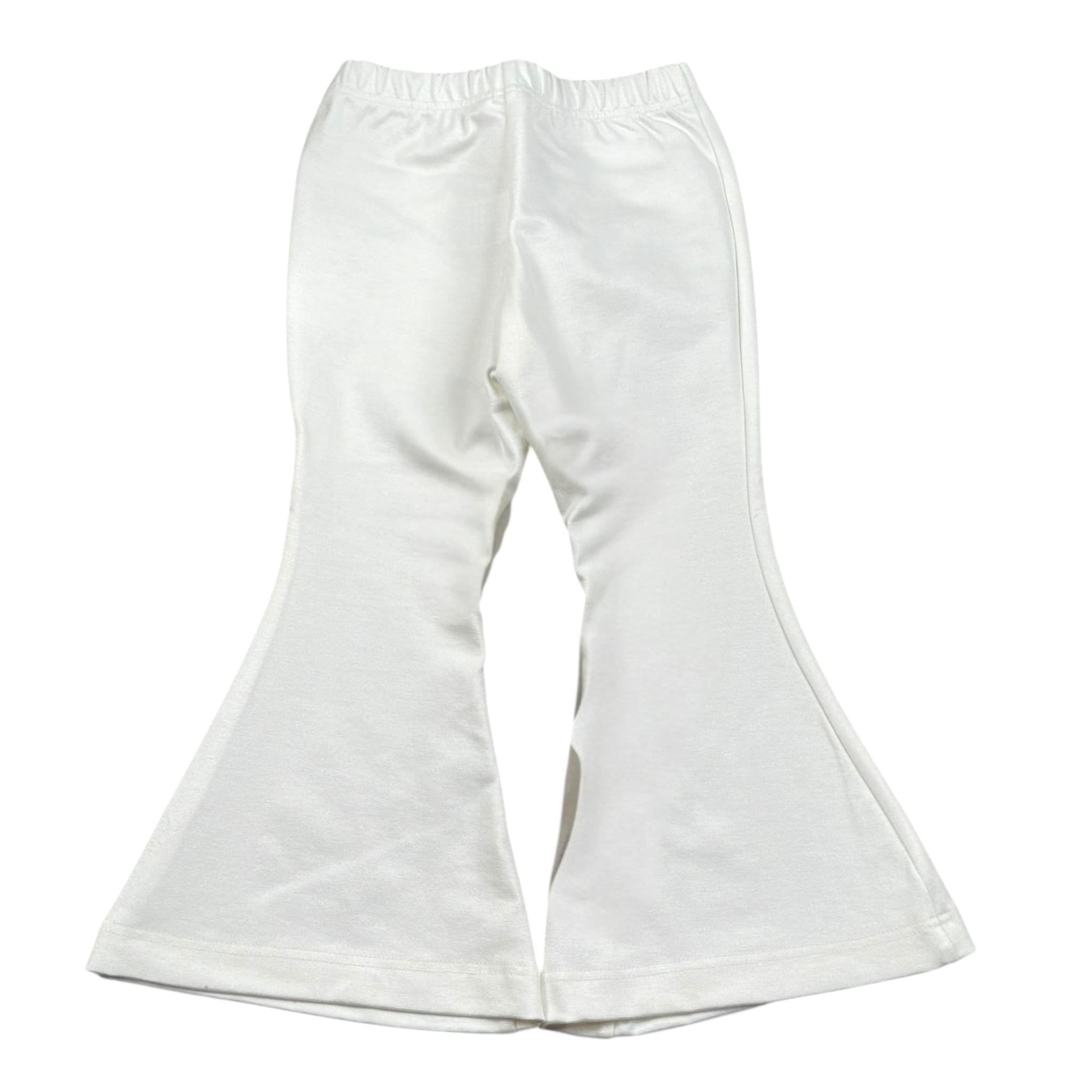 La Stupenderia Pantalone Tinta Unita Modello Zampa per Bambina TJPN72X PANNA LA STUPENDERIA 