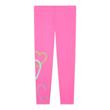 BillIEBLUSH leggins tinta unita con stampe cuori Rosa fluo per Bambina U20443X ROSA FLUO BillIEBLUSH 