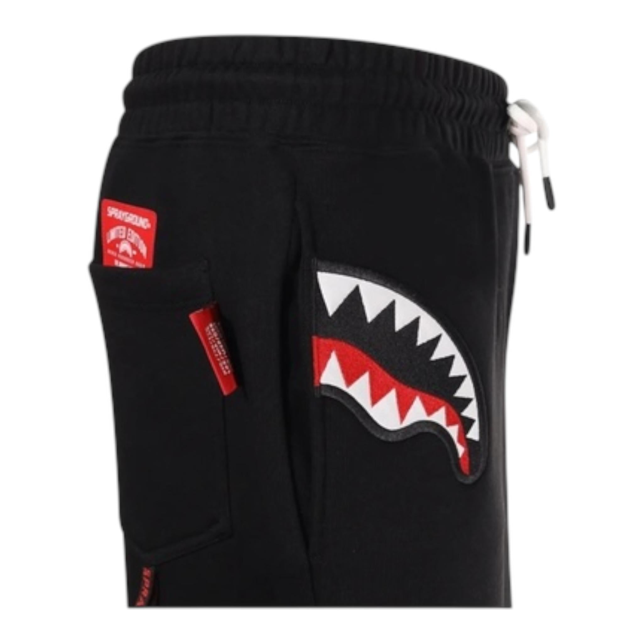 Sprayground Bermuda In Tuta Tinta Unita con Stampa per Bambino SPY1036BLK NERO SPRAYGROUND 