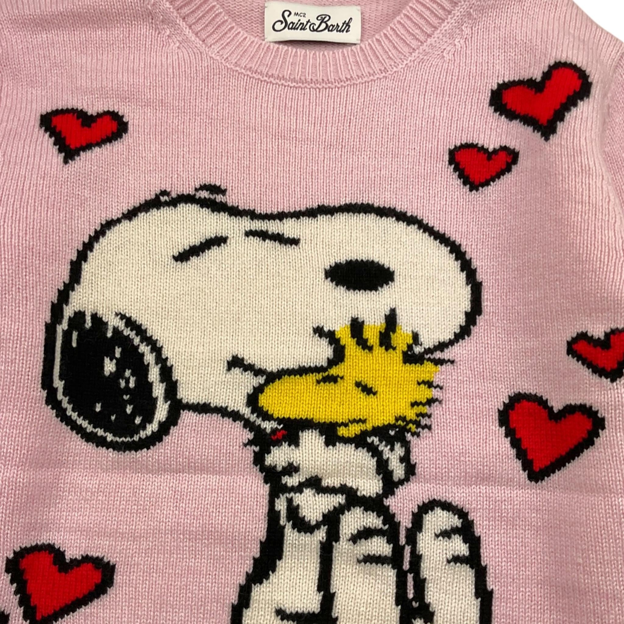 SAINT BARTH maglia girocollo tinta unita con stampa Rosa per Bambina PEANUTSS ROSA SAINT BARTH 
