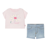Levi'S 2 Piece Set T-Shrt-Short Pink For Baby Girl