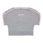 N°21 T-Shirt Tinta Unita con Stampa Tessuto Felpa per Bambina N2101P GRIGIO N°21 