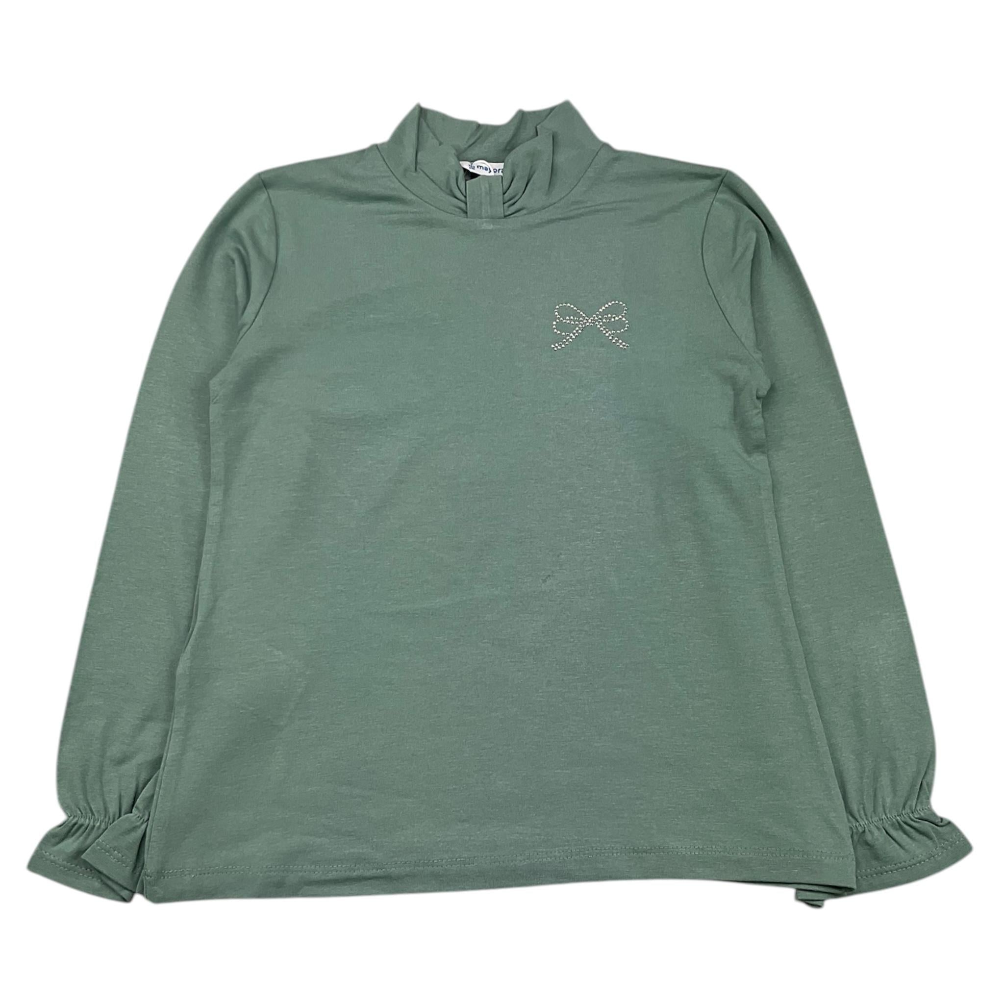 MAYORAL shirt mezzocollo tinta unita con brillantini Verde per Bambina 145 VERDE MAYORAL 