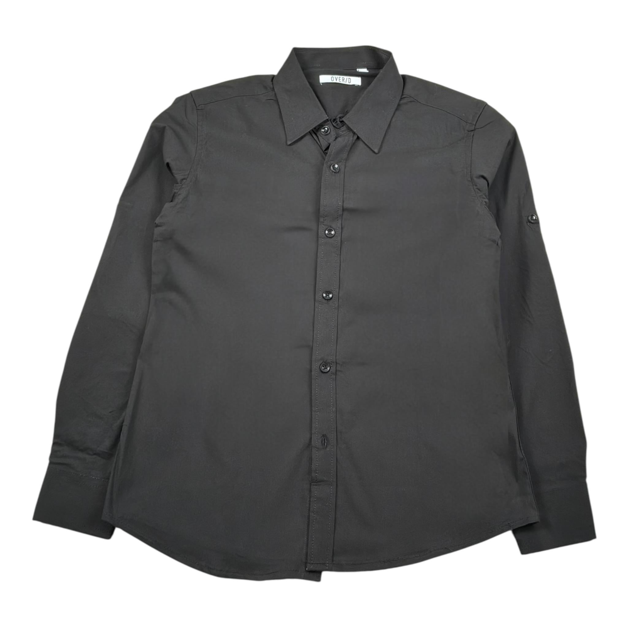 Over-D Camicia Tinta Unita Manica Lunga per Bambino OK248CM NERO OVER-D 