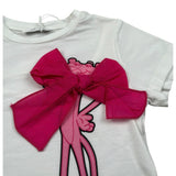 M+E' T-Shirt Girocollo Tinta Unita con Stampa per Neonata UE1389 BIANCO M+E' 