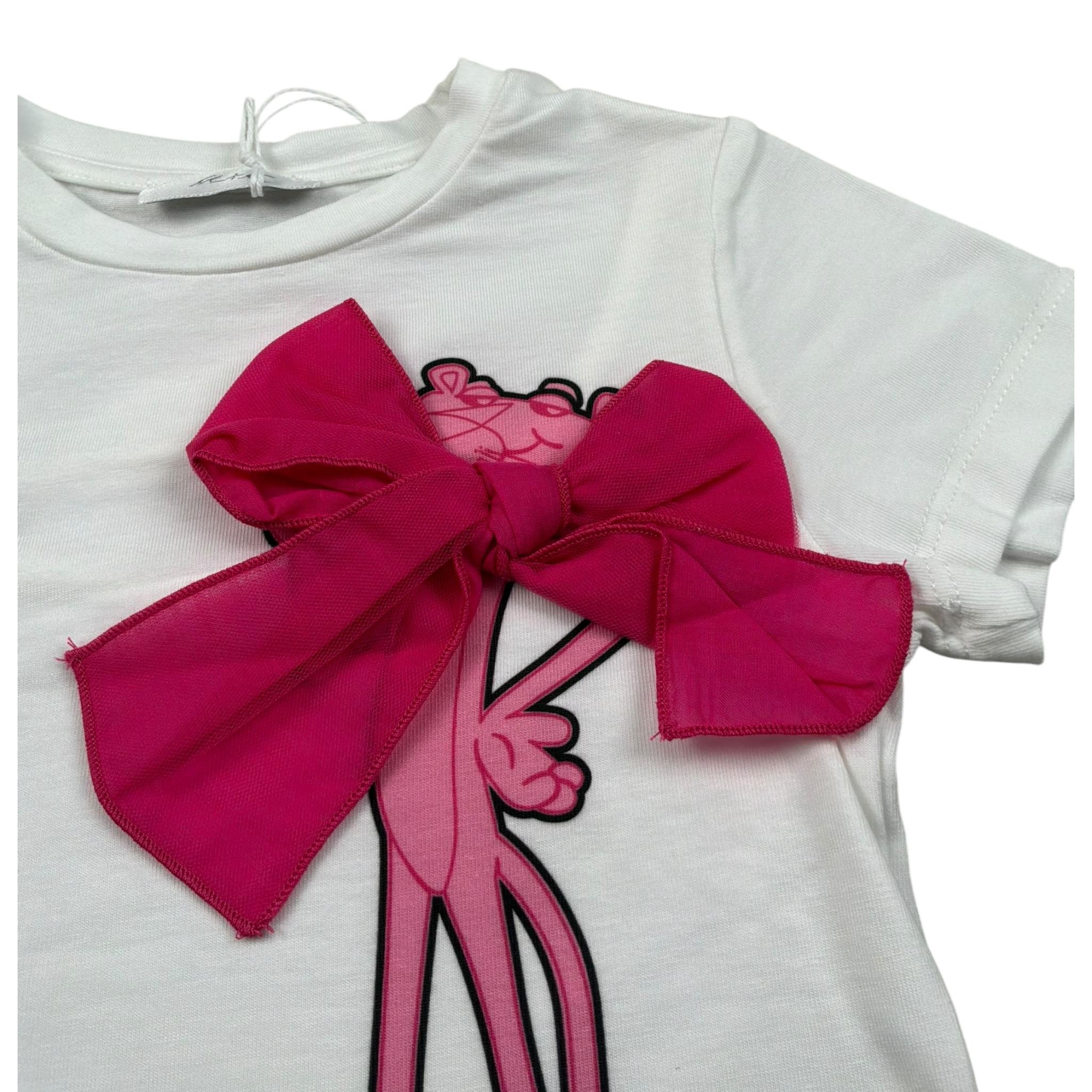 M+E' T-Shirt Girocollo Tinta Unita con Stampa per Neonata UE1389 BIANCO M+E' 