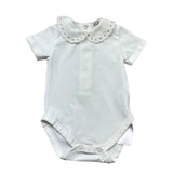 Le Bebe Body Mezza Manica Tinta Unita con Colletto per Neonata LBG6309 BIANCO LE BEBE 