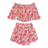 Twinset Complete Top-Short Solid Color With Beige Pattern For Girls