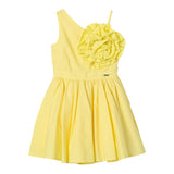 Liu Jo One Shoulder Dress Solid Color With Yellow Applique For Girls