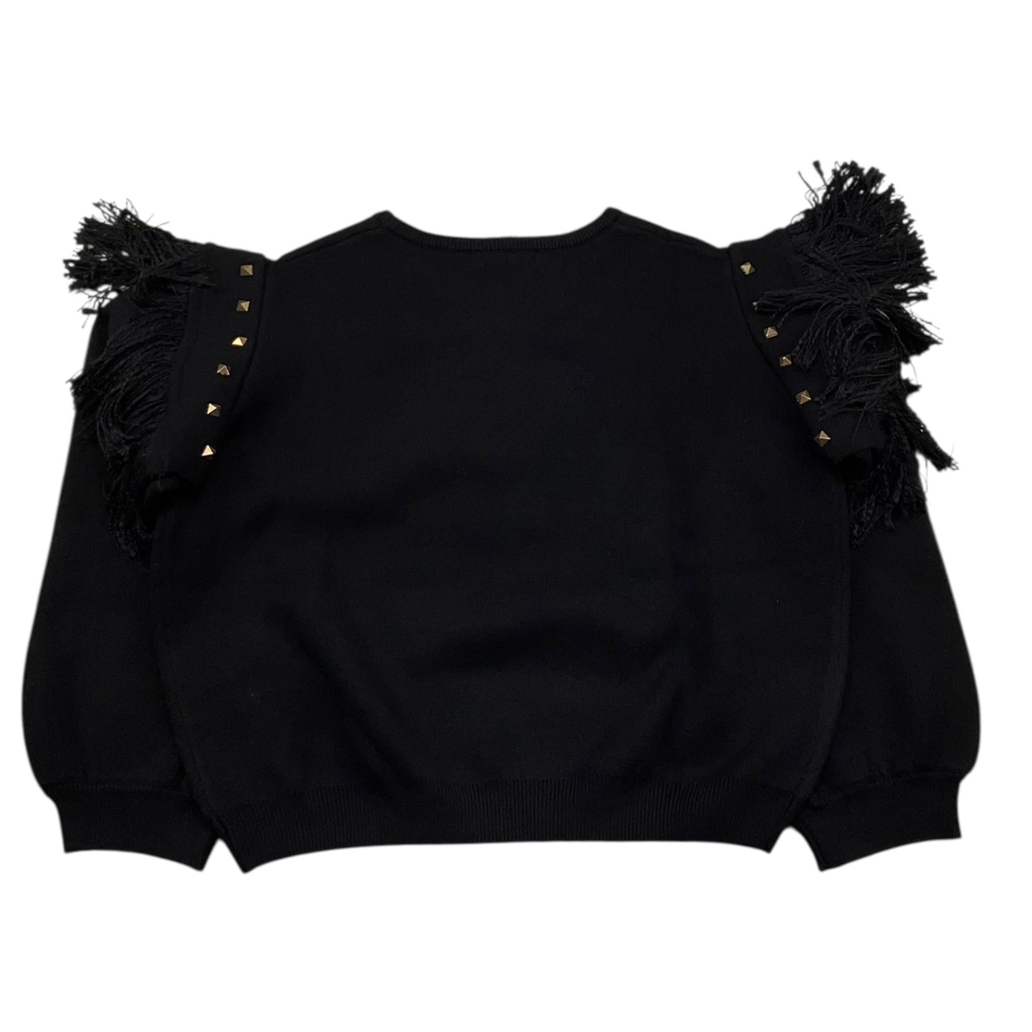 FUN & FUN maglia girocollo tinta unita con frange Nero per Bambina FNJSW15854 NERO FUN & FUN 