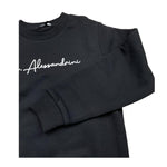 DANIELE ALESSANDRINI felpa girocollo tinta unita con stampa Nero per Bambino 1231F00077XXX NERO DANIELE ALESSANDRINI 