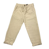 Berna Solid Color Pants With Elastic Waist Beige For Boys