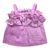 Ilfarobimbi Solid Color Strap Top With Ruffles Magenta For Girls