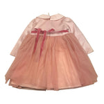 MARLU' abito cerimonia tinta unita con tulle Rosa per Neonata IK3118ML ROSA MARLU' 
