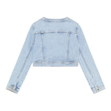 Patrizia Pepe Giubbino In Denim Tinta Unita con Bottoni per Bambina 7O0038 AZZURRO PATRIZIA PEPE 