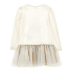 MONNALISA abito manica lunga tinta unita con stampa in contrasto Panna per Neonata 11D906NX PANNA MONNALISA 