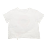 Chloe' T-Shirt Model Crop Crewneck Solid Color With White Print For Girls