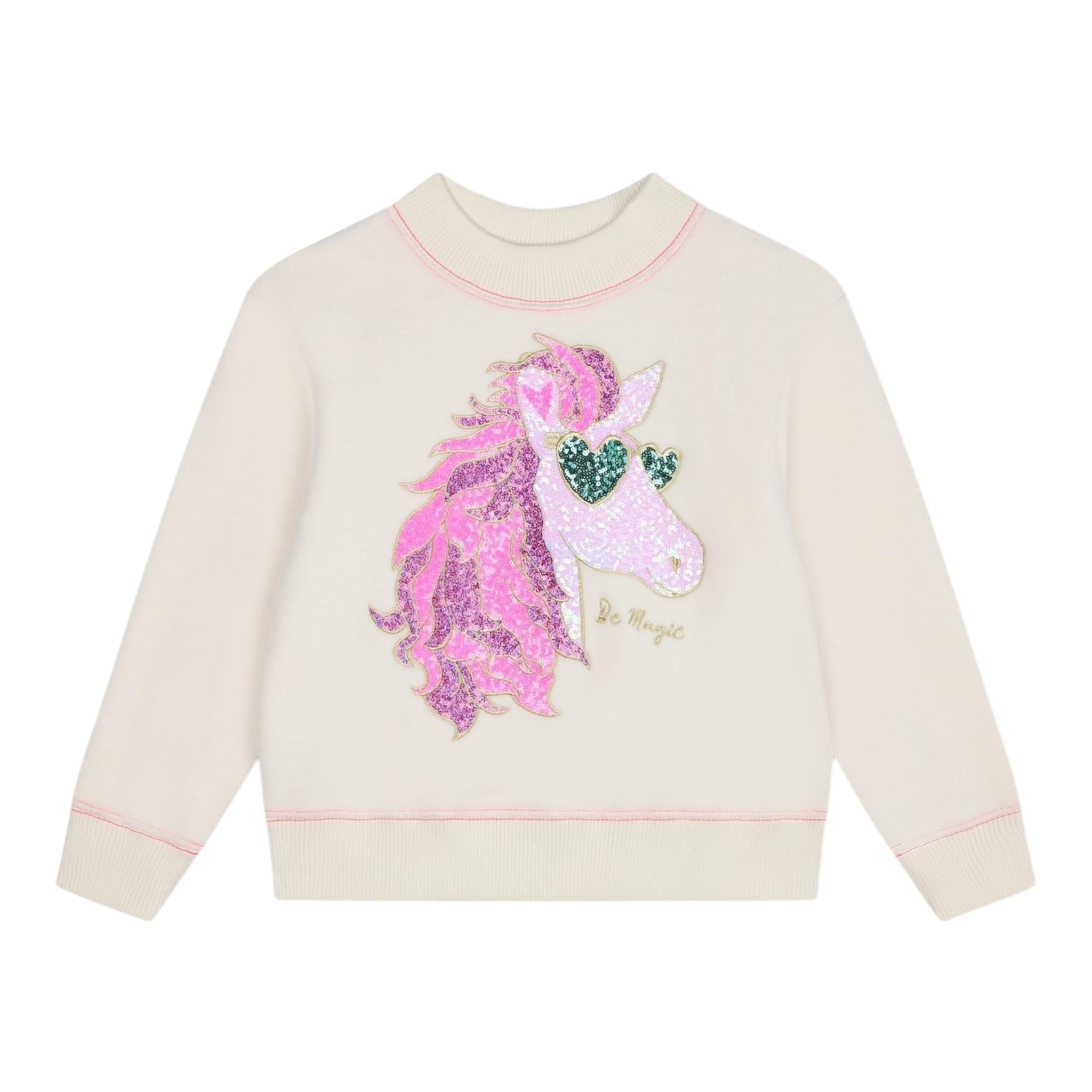 BillIEBLUSH maglia girocollo tinta unita con stampa glitterata Panna per Neonata U20471 PANNA BillIEBLUSH 